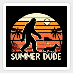 Summer Dude - Bigfoot Beach Sunset Magnet